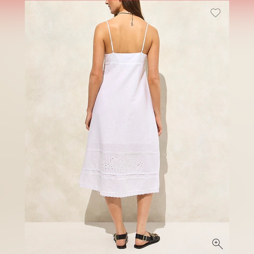NWT Eyelet midi dress in linen-cotton blend Size Small - Picture 4 of 16